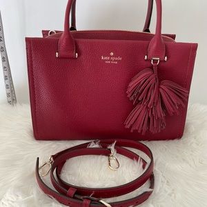 NWOT Authentic Kate Spade Red Leather Hand Bag